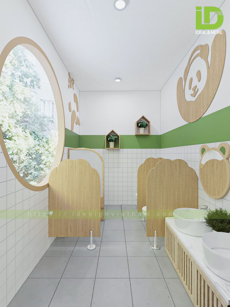Mẫu thiết kế nhà vệ sinh trường mầm non đẹp & Tiêu chuẩn WC mầm non