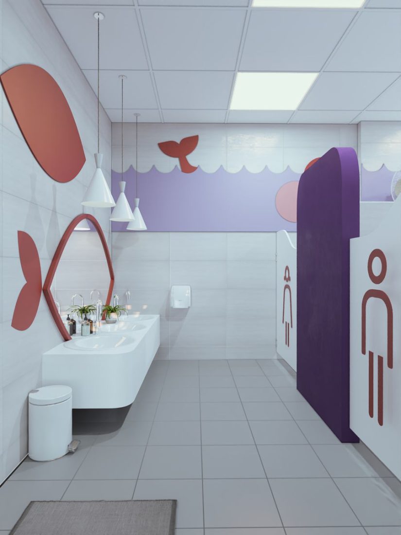 Mẫu thiết kế nhà vệ sinh trường mầm non đẹp & Tiêu chuẩn WC mầm non