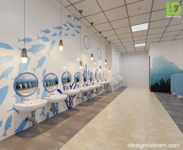 Tham khảo các mẫu trang trí nhà vệ sinh mầm non bắt mắt, độc đáo